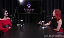 best moments of bruna ferrari in preliminares podcast with bia hot - part 3 on sheer red