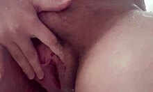 Pregnant blonde girlfriend feels pleasure in golden shower