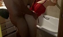 Caught girlfriend's friend naked in bath and fucked her!