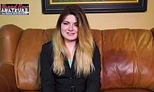 Cute curvy blonde Rachel gets ass fucked hard in doggystyle