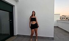 Sexy Latina Dances Seductively On Terrace