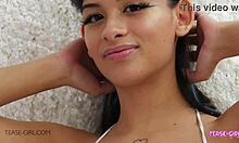 super sexy brunette teen 18+ participates in amateur casting interview