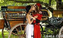 Two Petite Teens Engage In Mutual Touching With Toys