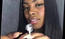 Ebony Beauty from France Giving Jerk Off Instructions