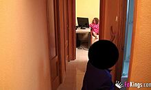 Esmeralda masturbates while electrician is next door