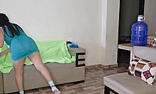 Mexican Housewife Masturbates Wet Pussy on Sofa with Dildo and Squirting