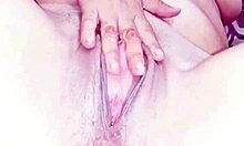 He fingers my tight pussy until I cum hard and get soaking wet.