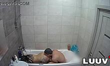 Helping a Woman Shave Turns into Sensual Bathroom Performance