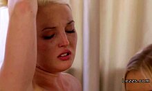 blonde lesbian teen 18+ licks on the sofa