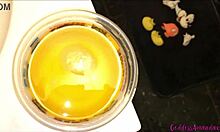 Collecting pee for worship!