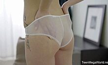 Look at this teen babe playing with her toy in bed!