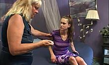 Grannies toy young panties intensely.