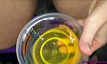 Collecting pee for worship!