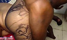 Babe's giant boobs clap in doggy