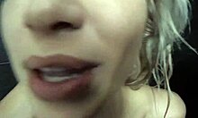 Gorgeous blonde girl bathes in the shower