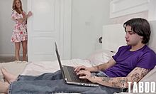 annie unexpectedly finds stepson jerking off