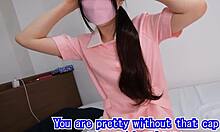 ナースコスゴム手袋 エロすぎ手コキ&足コキプレイ【前編】手コキ、足コキ、フェラ、正常位編