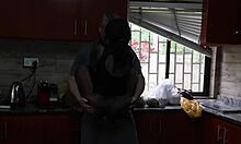 Fucking Outside Then In Kitchen With Ripped Clothes And Dripping Wet Pussy!