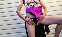 japanese stepsister fingers tight ass and pussy outdoors