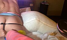 lingerie sexy booty inexperienced young girl gets her tight holes slowly stretched with new toys.