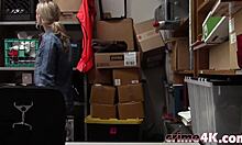 Gorgeous blonde teen 18+ fucked in the storage room
