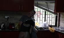 Fucking Outside Then In Kitchen With Ripped Clothes And Dripping Wet Pussy!