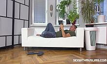 i love this sexy babe in blue hijab playing with my hard dick