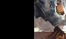 Blonde Amateur Juicy Ass in Voyeur Hidden Candid Scene