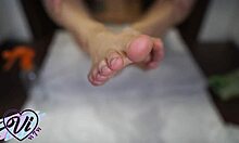 Brunette Shows Her Feet And Foot Fetish Closeup