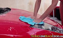 slut with small tits takes huge black cock