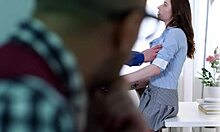 Busty brunette gets double penetrated and facial cumshot 😏