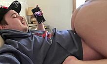 Assjob timer challenge fails in last 3 minutes, leading to fucking with premature cummer.