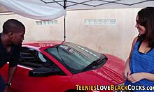 slut with small tits takes huge black cock