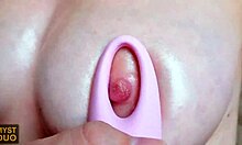 sensually massaging perfect oiled boobs with hard nipples - myst duo