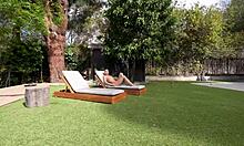 slutty british stepsis loves sunbathing naked and sucking cock - lily phillips 😏