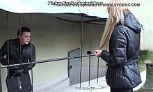 Blonde Amateur Sucks Cock On Outdoor Porch!