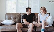 Tall Lena Anderson rides big cock!