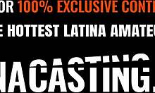 Small tits latina teen 18+ tight pussy railed by big white cock producer.