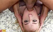 teen blonde sofie deepthroats for facial