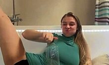 Sexy Student Masturbates In The Bathroom With Fingering And Orgasm