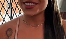 petite latina's sloppy deepthroat rimjob hides a cum-swallowing brunette secret