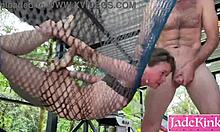 Girlfriend gulps down cum after handjob blowjob on bound big cock!