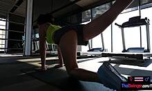 Amateur Thai milf's gym workout with big cock!