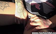 heavily tattooed escort feels intense passion with director nacho vidal during messy blowjob