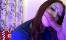 wanna see this huge load blast her pretty face by accident?