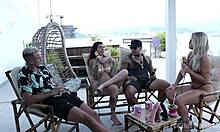 Swingers bruna carlos teases with see through lingerie in kobra bora cast compilation public cuckold play part 1