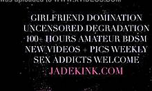 Girlfriend gulps down cum after handjob blowjob on bound big cock!