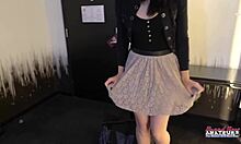 Skinny brunette hottie ashley wolf rubs her pussy with a sex toy