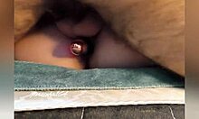 Sexy tattooed teen babe masturbates tight ass with double dildo toys then fucks homemade