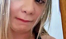 stepmom spies in shower then sucks son's huge cock hard